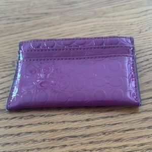 Coach Purple Embossed Card Holder